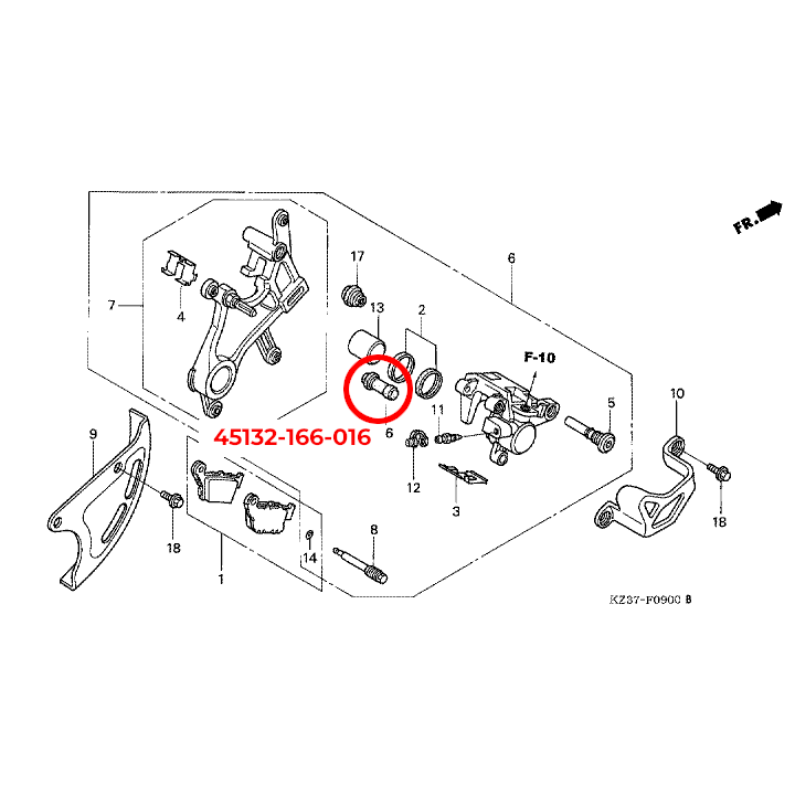 45132-166-016 honda stempelpakninger bremsekaliber 45132166016