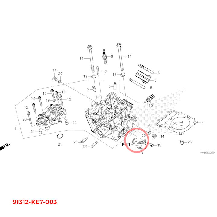 91312-KE7-003 honda o ring, 19x3 (nok) 91312KE7003