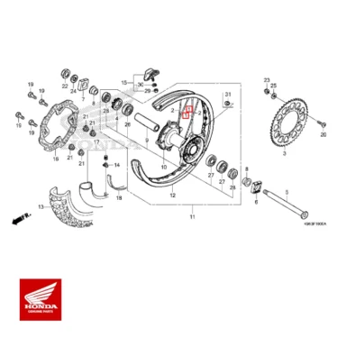 HONDA Original Eger Sæt, Bag Inderside. CRF250RX/CRF450R/X