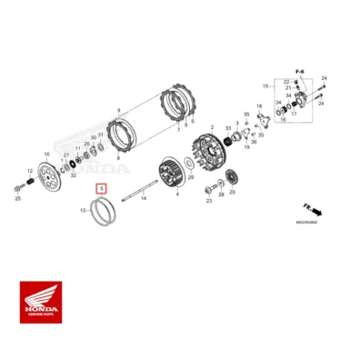 22125-MBN-670 honda original koblingsplade, fjeder vibration crf450