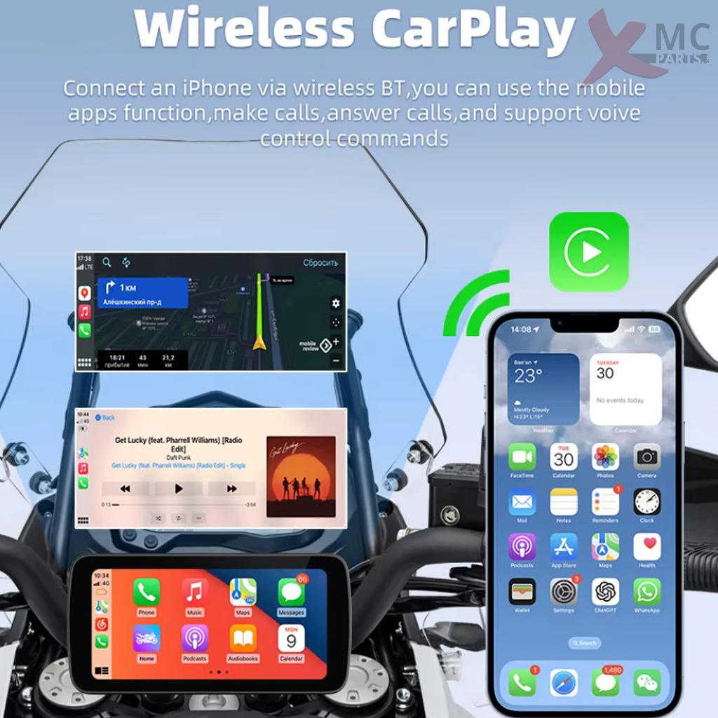 x ride 6.2 dvr apple carplay / android auto bluetooth touch skærm
