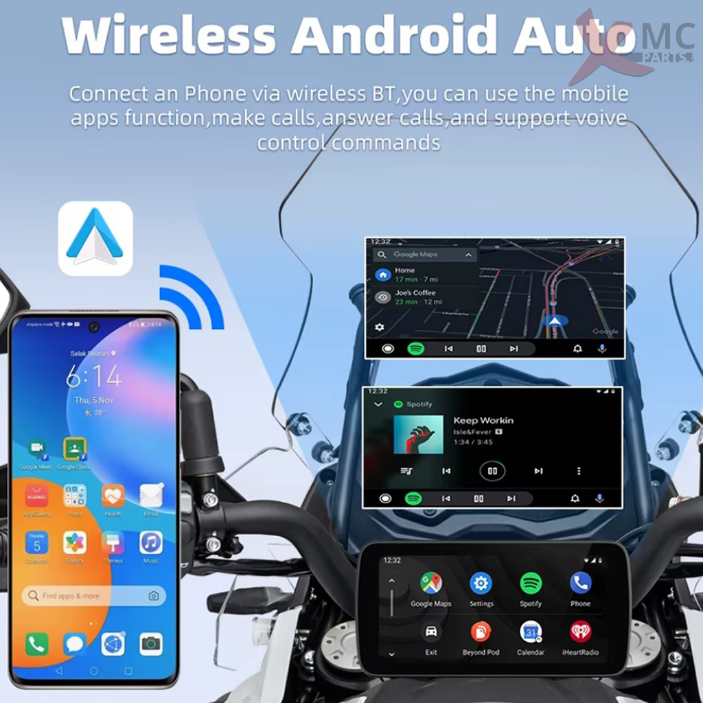 x ride 6.2 dvr apple carplay / android auto bluetooth touch skærm