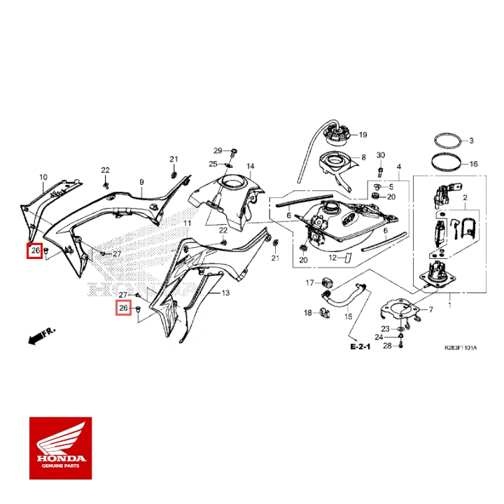 HONDA original Rivet, klemme, prop - Billede 2
