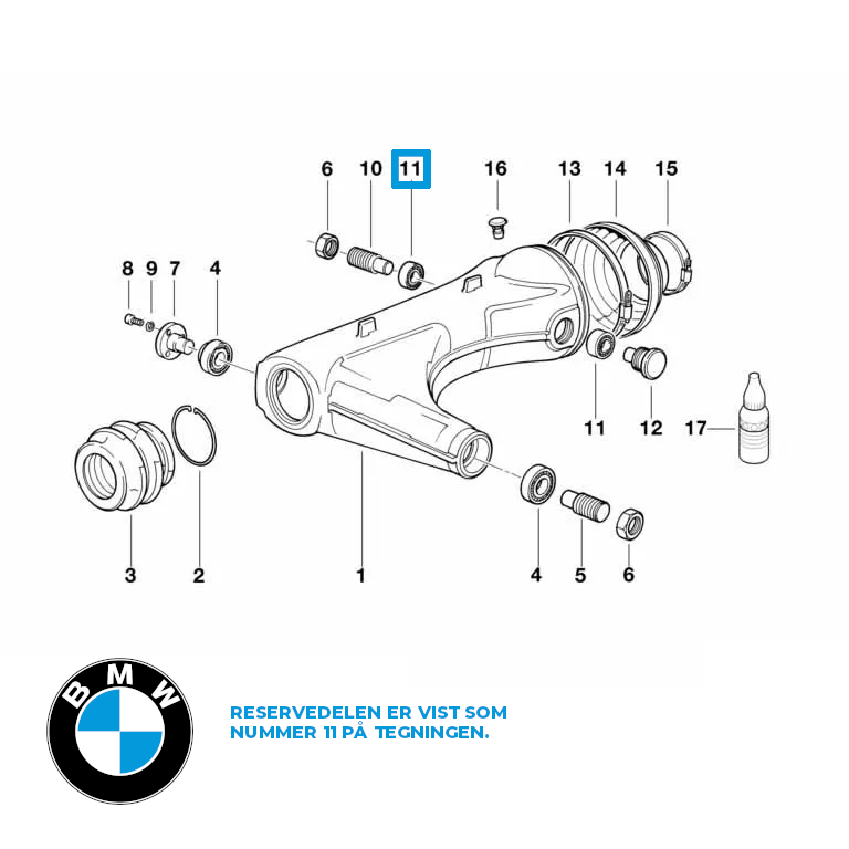 bmw nåleleje 10x32x17 bagtøj original reservedel